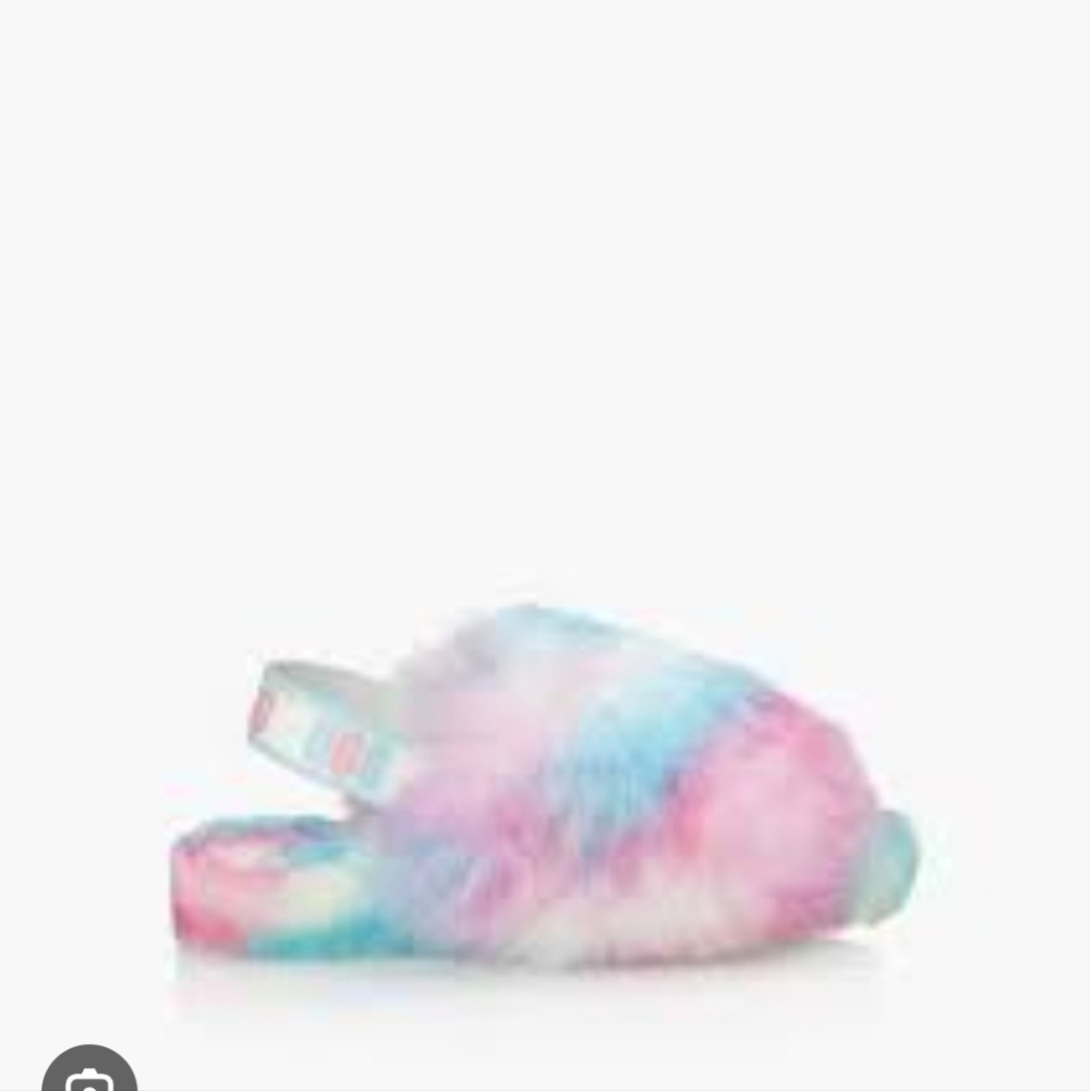 UGG | Slipper Cotton Candy Kids Fluff Yeah Fur Pink Blue baby Sz 8